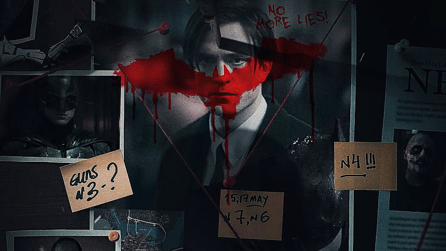 The Batman Detective Board with Bruce Wayne and Red String Connections HD wallpaper