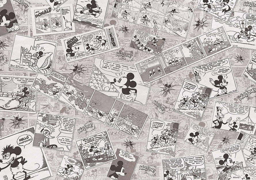 Vintage Mickey Mouse Comic Strip Pattern Wallpaper HD wallpaper