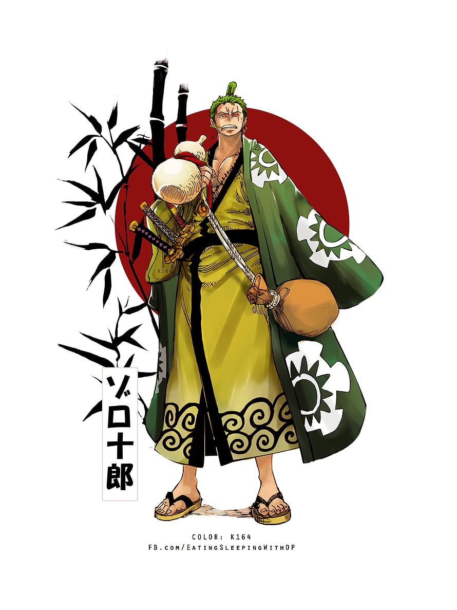 Roronoa Zoro in Wano Country Traditional Attire from One Piece Anime HD phone wallpaper