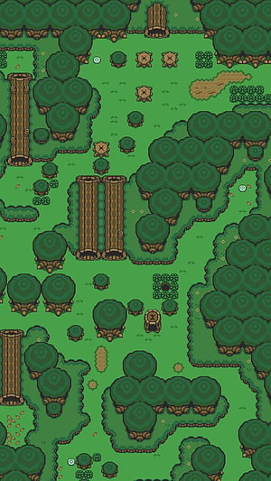 A Link To The Past Overworld Map Pixel Art Forest and Path Layout HD phone wallpaper