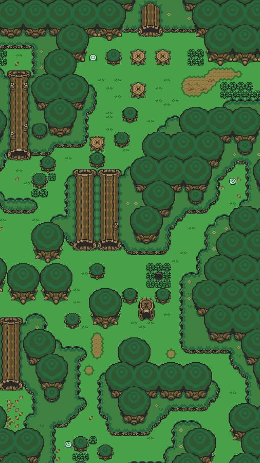 A Link To The Past Overworld Map Pixel Art Forest and Path Layout HD phone wallpaper