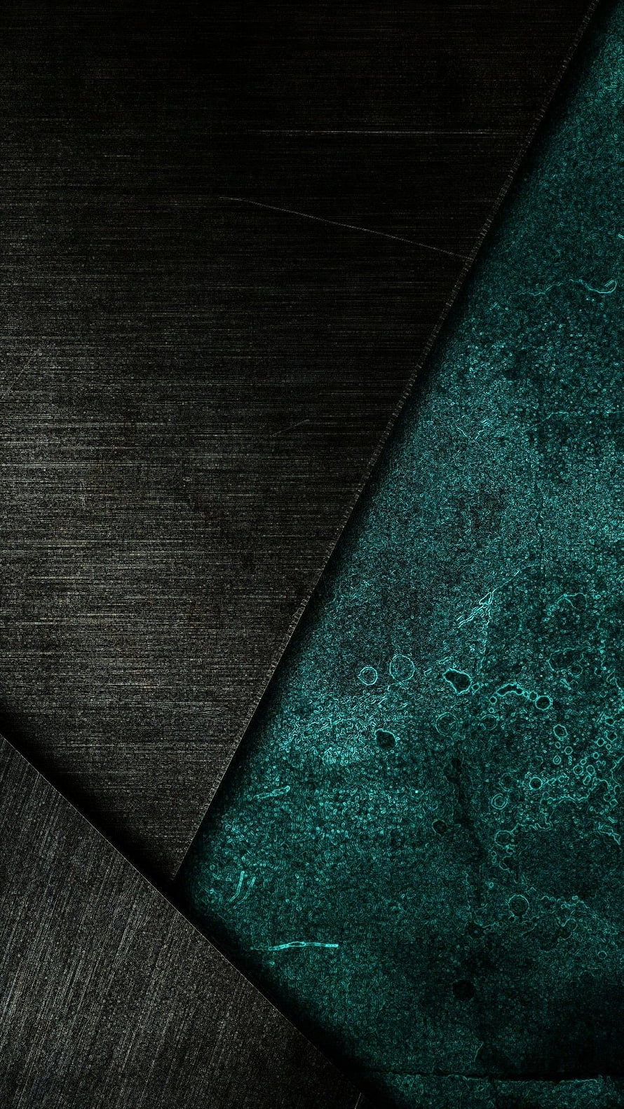 Dark Geometric Abstract Wallpaper With Turquoise Textured Diagonal Panels HD phone wallpaper