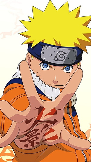 Naruto Uzumaki Performing Shadow Clone Jutsu in Orange Jacket and Konoha Headband HD phone wallpaper