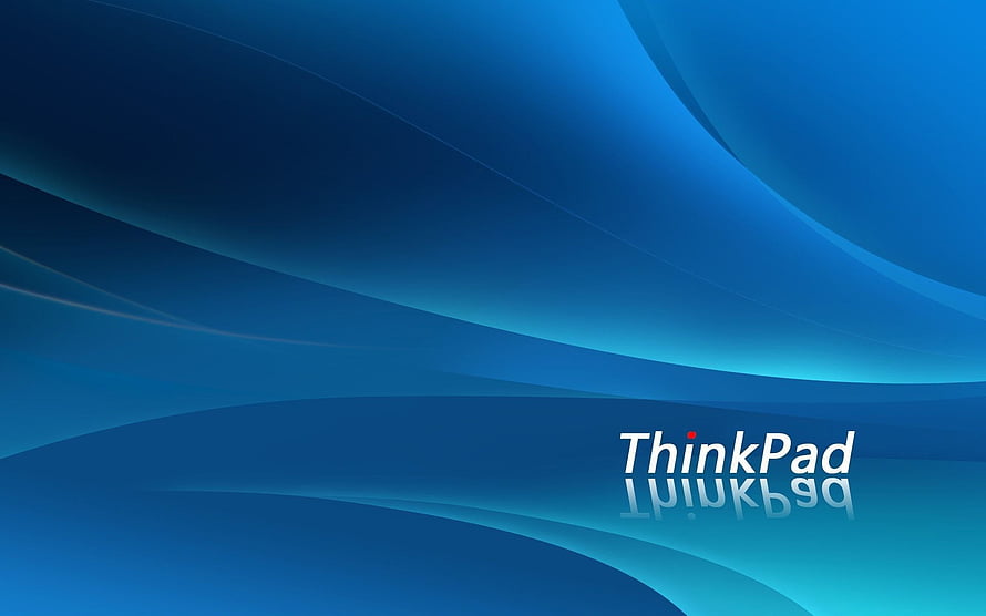 Lenovo ThinkPad Blue Abstract Wave Desktop Background with Reflection Logo HD wallpaper