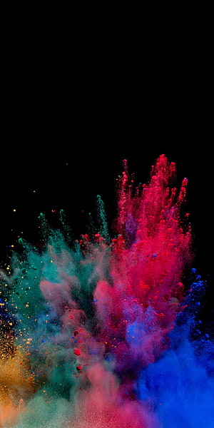 Vibrant Color Powder Explosion on Black Background HD phone wallpaper