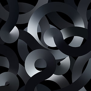 Abstract Dark Grey 3D Curved Ribbon Pattern with Soft Gradient Lighting HD phone wallpaper