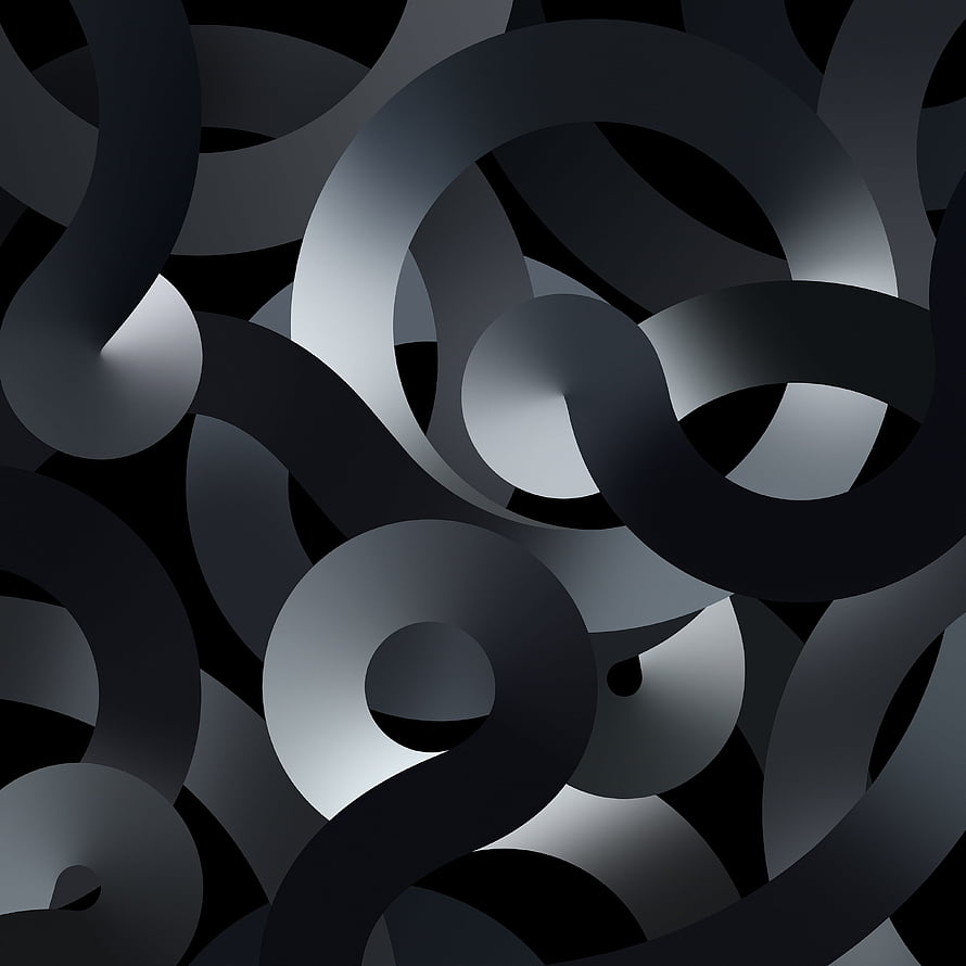 Abstract Dark Grey 3D Curved Ribbon Pattern with Soft Gradient Lighting HD phone wallpaper