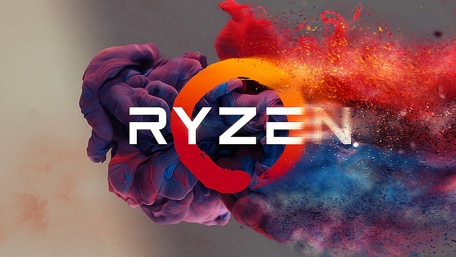 AMD Ryzen Processor Logo With Vibrant Ink Explosion And Abstract Color Swirls HD wallpaper