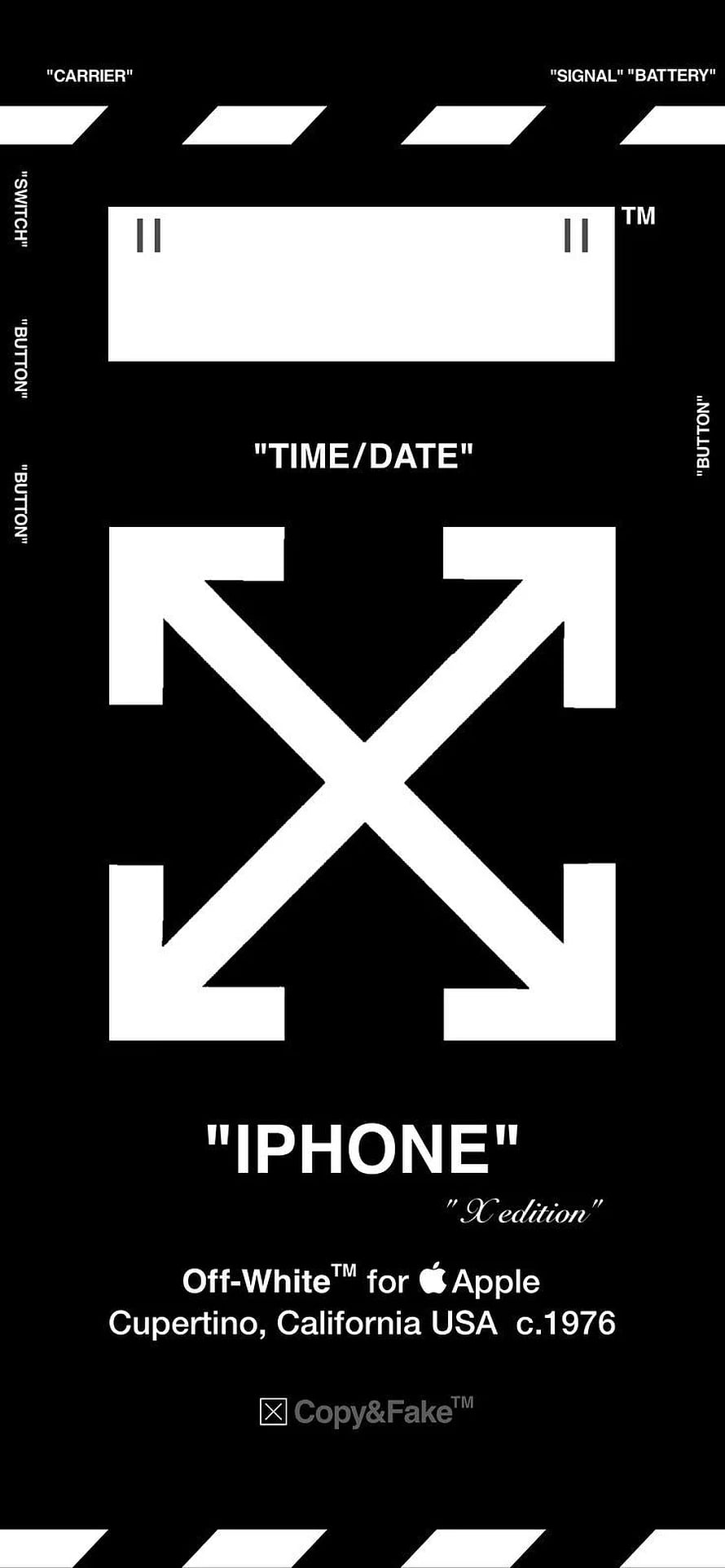 Off-White for Apple iPhone X Edition Black and White Graphic Wallpaper HD phone wallpaper