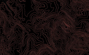 Abstract Topographic Contour Lines in Red on Black Background HD wallpaper