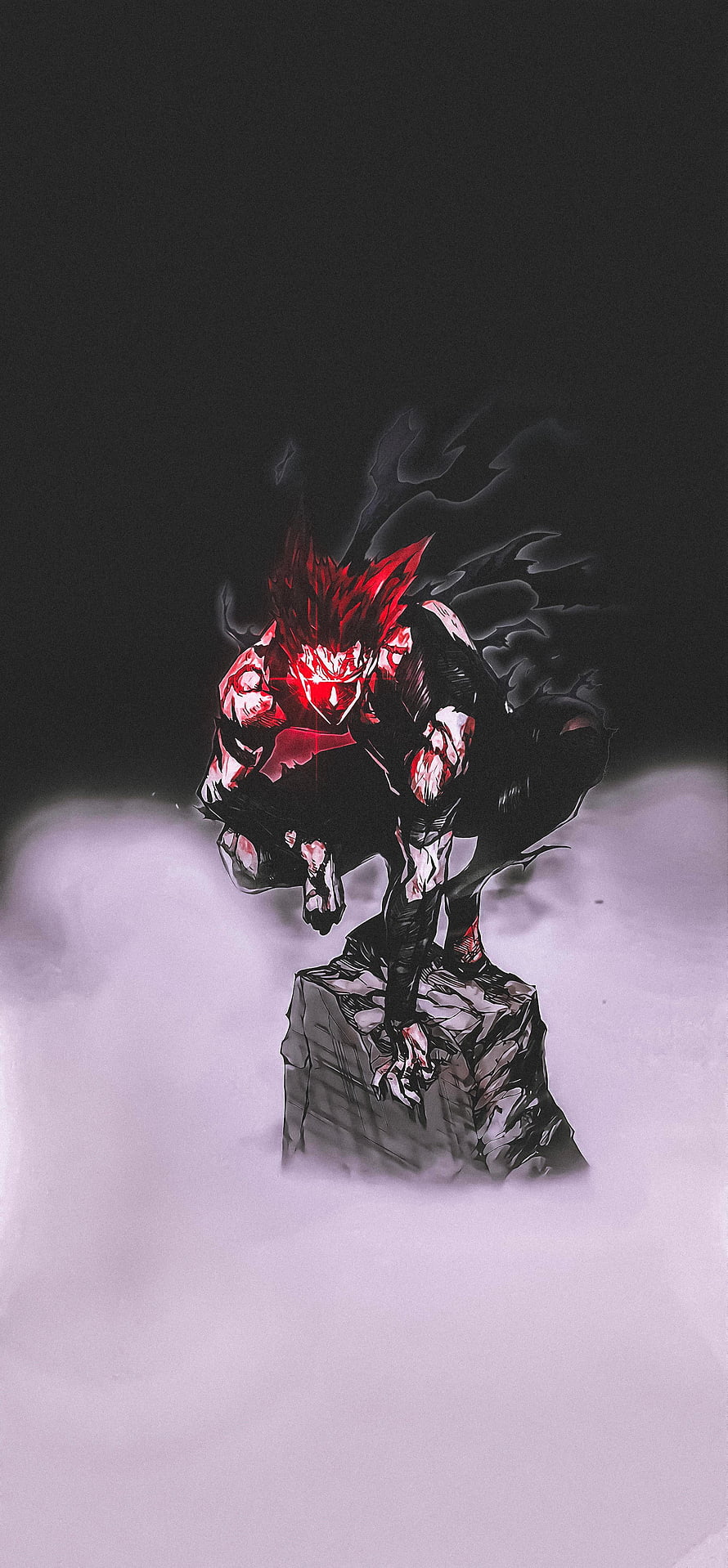Cosmic Garou from One Punch Man in a Dark, Red-Eyed Crouching Pose, Garou I Made : R OnePunchMan, Cosmic Garou HD phone wallpaper