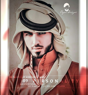 Stylish Arab Man Portrait in Traditional Thobe and Ghutra Headwear HD phone wallpaper