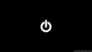 Minimalist Glowing Power Button Icon on Black Background HD wallpaper