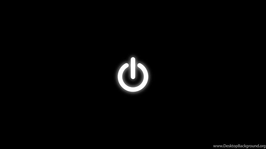 Minimalist Glowing Power Button Icon on Black Background HD wallpaper