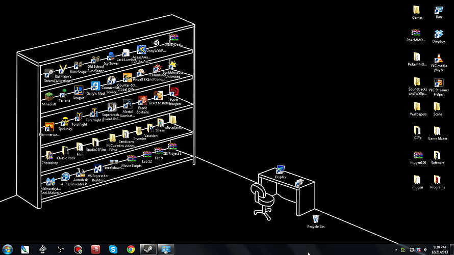 Isometric Bookshelf Desktop Organization Concept with Gaming Icons HD wallpaper