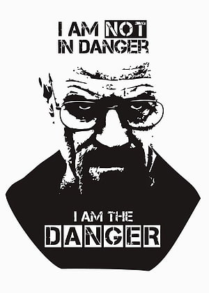 Breaking Bad Walter White I Am The Danger Black and White Stencil Portrait HD phone wallpaper