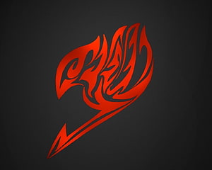 Fairy Tail Flame Emblem Logo on Dark Background HD wallpaper