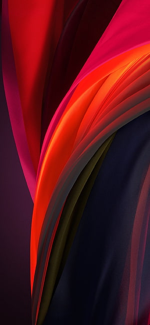 Vibrant Abstract Flowing Silk Ribbons in Red Orange and Deep Purple Tones HD phone wallpaper