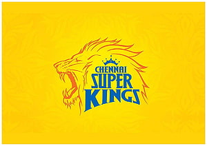 Chennai Super Kings IPL Cricket Team Lion Logo on Yellow Background HD wallpaper