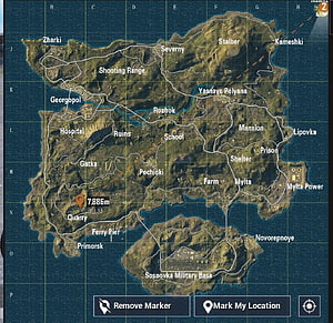 PUBG Erangel Interactive Map with Location Markers and Grid Coordinates HD wallpaper