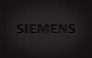 Siemens Carbon Fiber Logo on Dark Diagonal Textured Background HD wallpaper