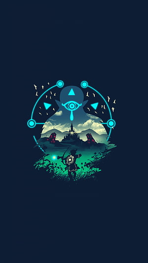 The Legend of Zelda Twilight Princess Artwork with Link and Castle Silhouette HD phone wallpaper
