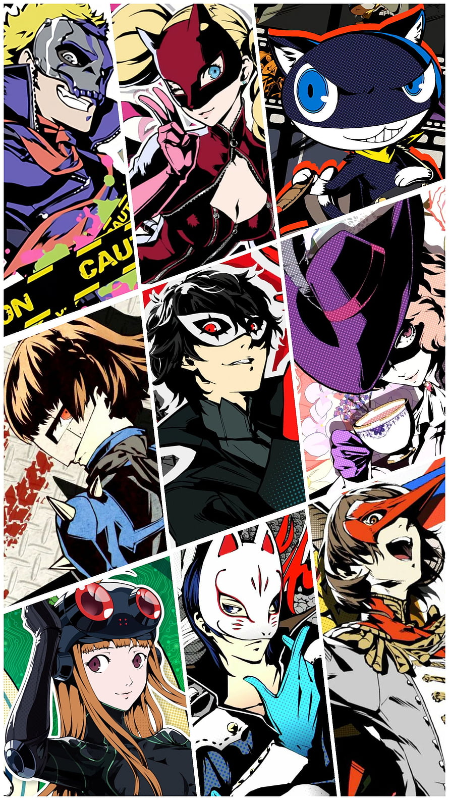 Persona 5 Phantom Thieves Character Collage Wallpaper HD phone wallpaper