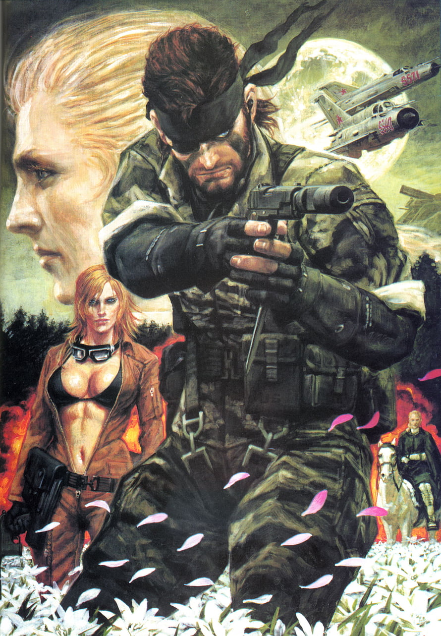 Metal Gear Solid 3 Snake and Ocelot in Dramatic Military Combat Artwork HD phone wallpaper