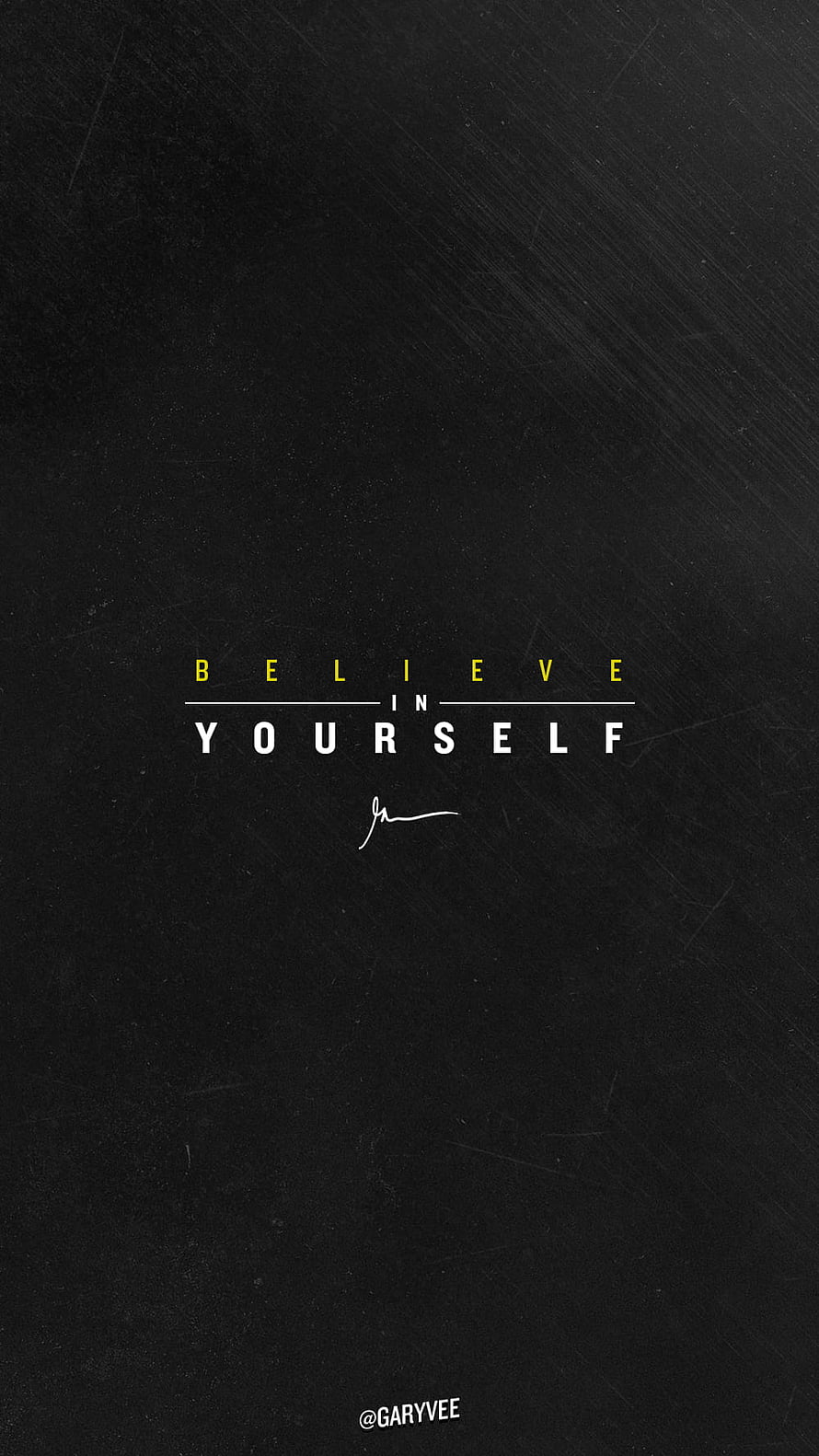 GaryVee Believe In Yourself Minimalist Black Motivational Quote Wallpaper HD phone wallpaper