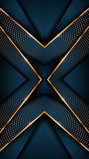 Dark Blue and Gold Geometric X Pattern with Dotted Texture and Metallic Accents HD phone wallpaper