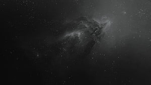 Monochrome Deep Space Nebula with Scattered Star Field and Cosmic Dust Clouds HD wallpaper