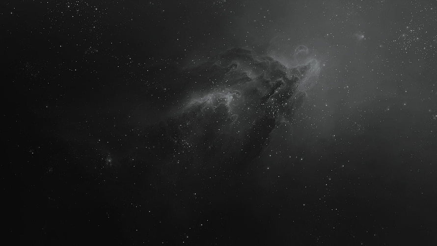 Monochrome Deep Space Nebula with Scattered Star Field and Cosmic Dust Clouds HD wallpaper
