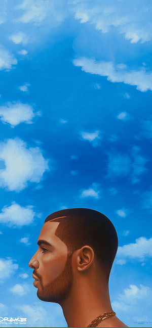 Drake Profile Portrait Against Blue Sky With Clouds HD phone wallpaper