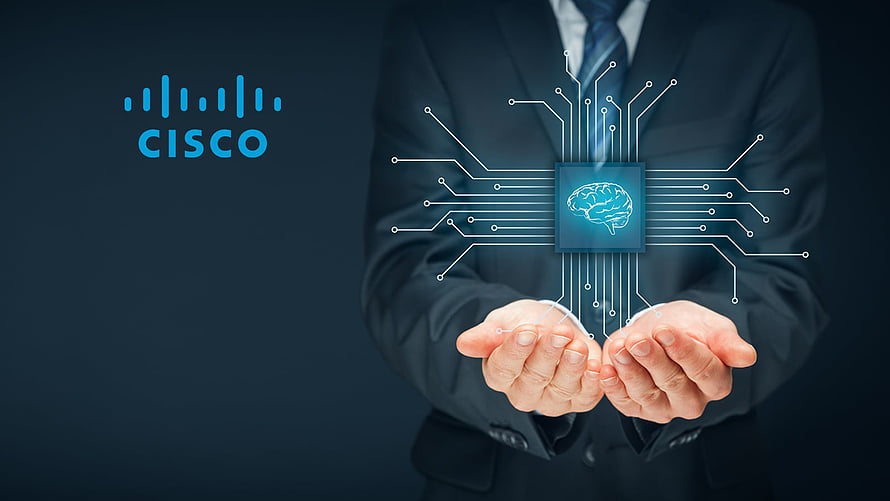 Cisco AI Technology Concept with Businessman Holding Neural Network Chip HD wallpaper