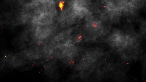 Dark Smoke and Glowing Ember Particles on Black Background HD wallpaper