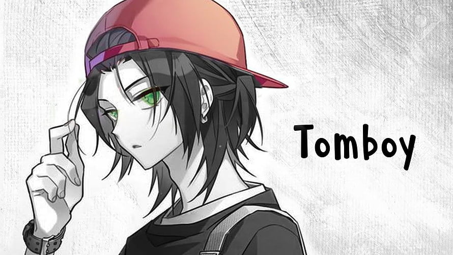 Anime Tomboy Girl with Red Cap and Green Eyes HD wallpaper