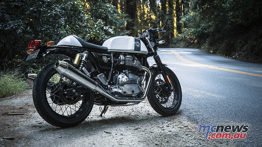 Royal Enfield 650 Continental GT Interceptor Parked on a Forest Road HD wallpaper