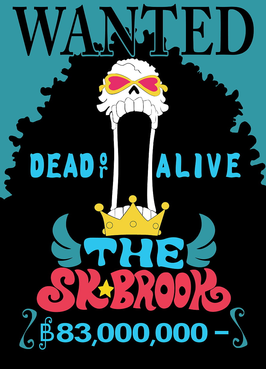Soul King Brook Wanted Poster from One Piece Manga HD phone wallpaper