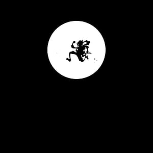 Monkey D. Luffy Gear 5 Nika Silhouette Against White Moon in One Piece HD phone wallpaper