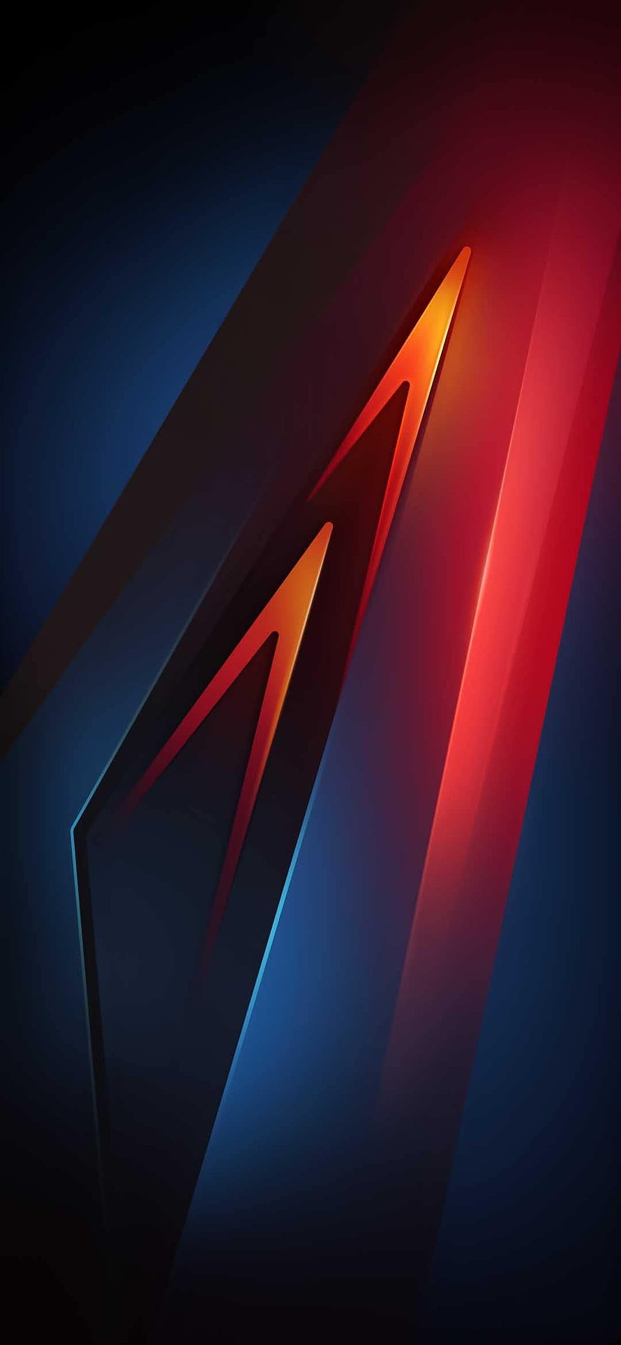 Qualcomm Snapdragon Abstract Geometric Logo with Red and Blue Neon Glow HD phone wallpaper