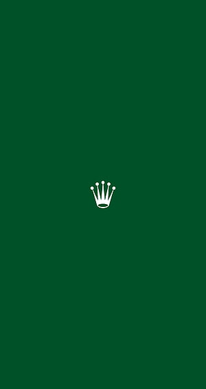 Minimalist White Crown Icon on Deep Forest Green Background HD phone wallpaper