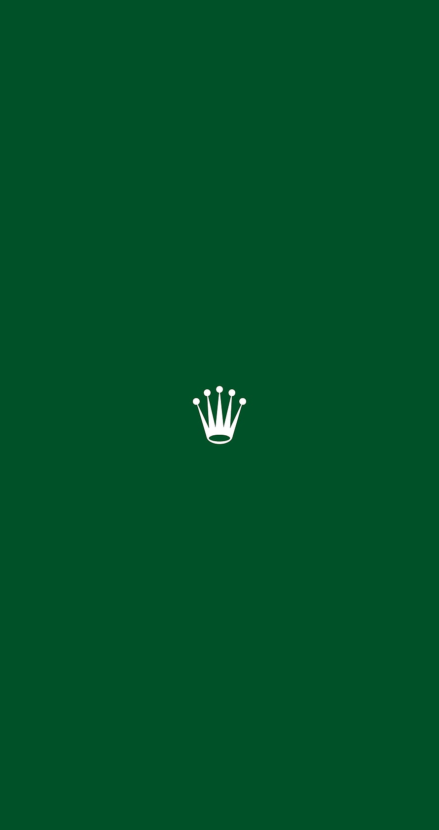 Minimalist White Crown Icon on Deep Forest Green Background HD phone wallpaper