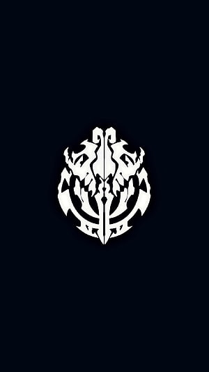 Overlord Nazarick Emblem Minimalist White Symbol on Dark Background HD phone wallpaper