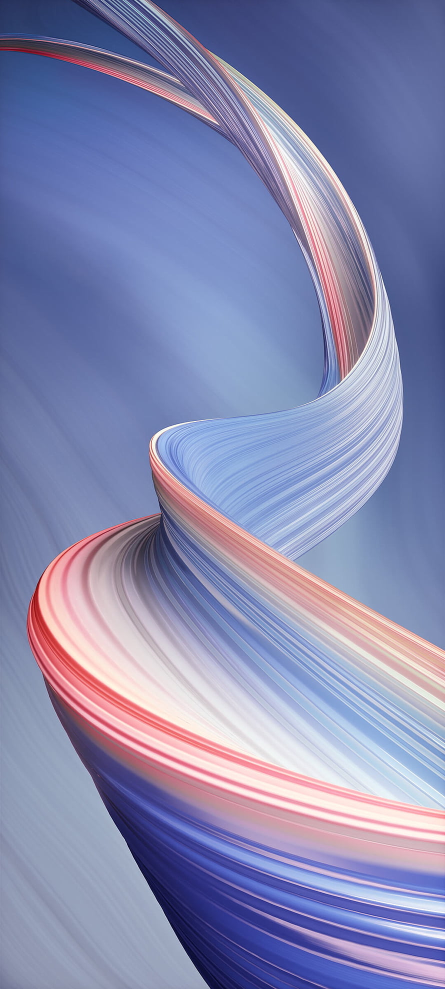 Oppo A92s Abstract Flowing Ribbon Wallpaper in Blue and Pink HD phone wallpaper