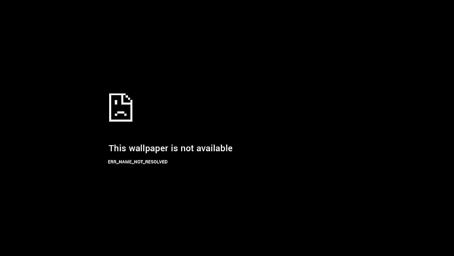 Minimalist Black Screen with White Error Message and Document Icon HD wallpaper