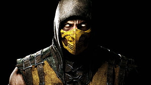 Scorpion Character Portrait From Mortal Kombat Video Game Series HD wallpaper
