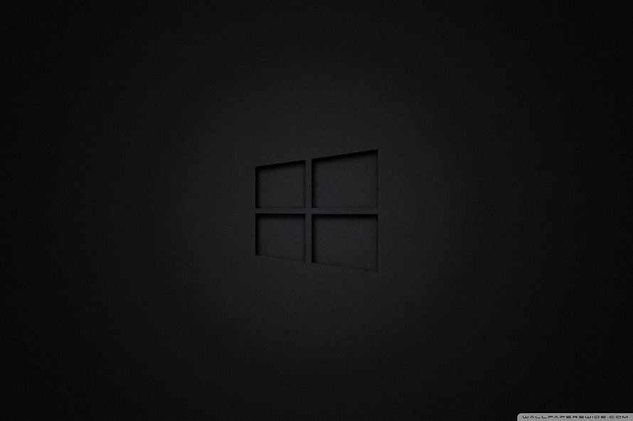 Dark Minimalist Windows Logo on Textured Black Surface HD wallpaper