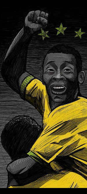 Pele Celebrating Victory in Brazil National Team Jersey HD phone wallpaper