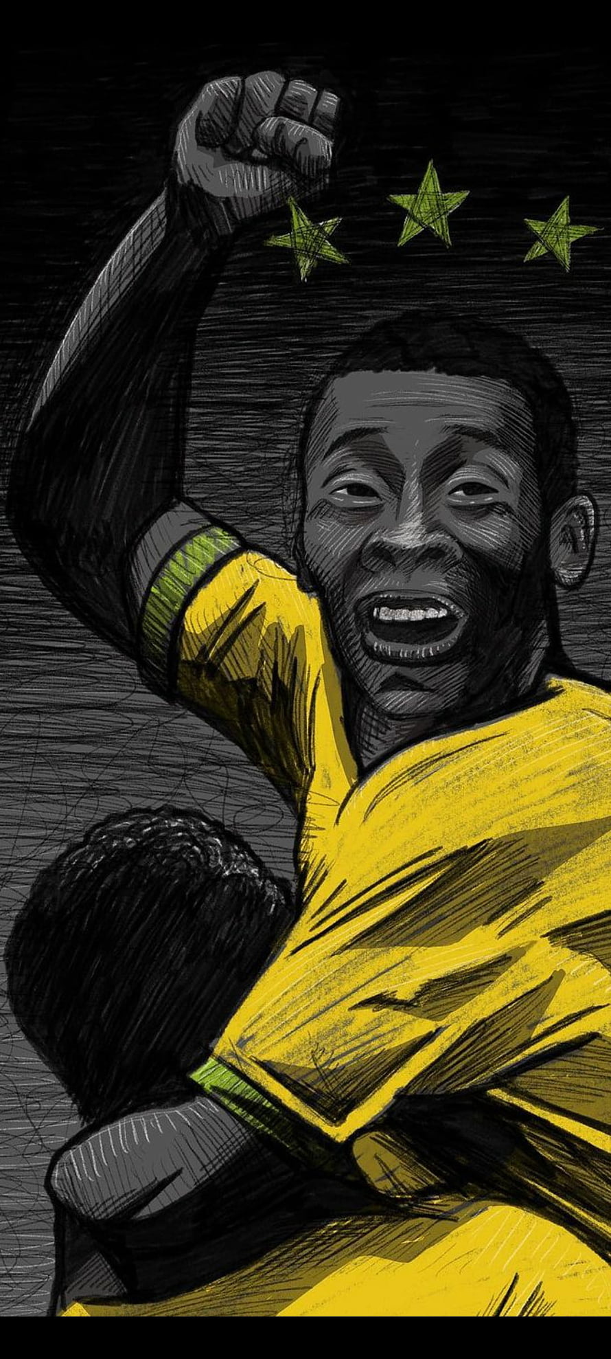 Pele Celebrating Victory in Brazil National Team Jersey HD phone wallpaper