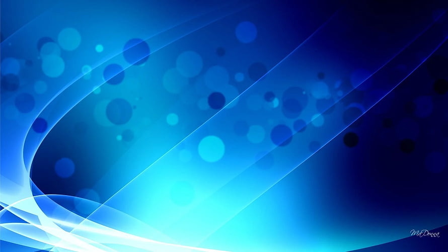 Vibrant Blue Abstract Background with Flowing Light Streaks and Bokeh Effects HD wallpaper